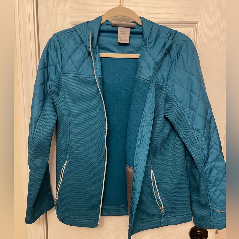 Free Country Women’s jacket, blue/green, size S